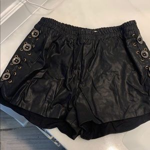 Faux leather shorts